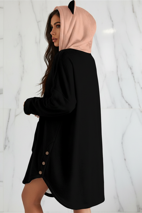 Back angle showing cat ears from behind