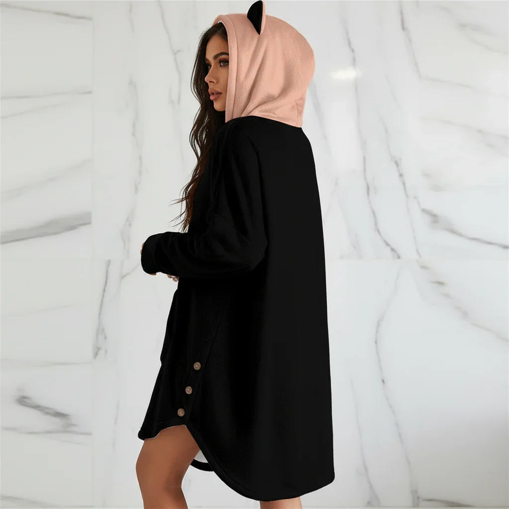 Back angle showing cat ears from behind