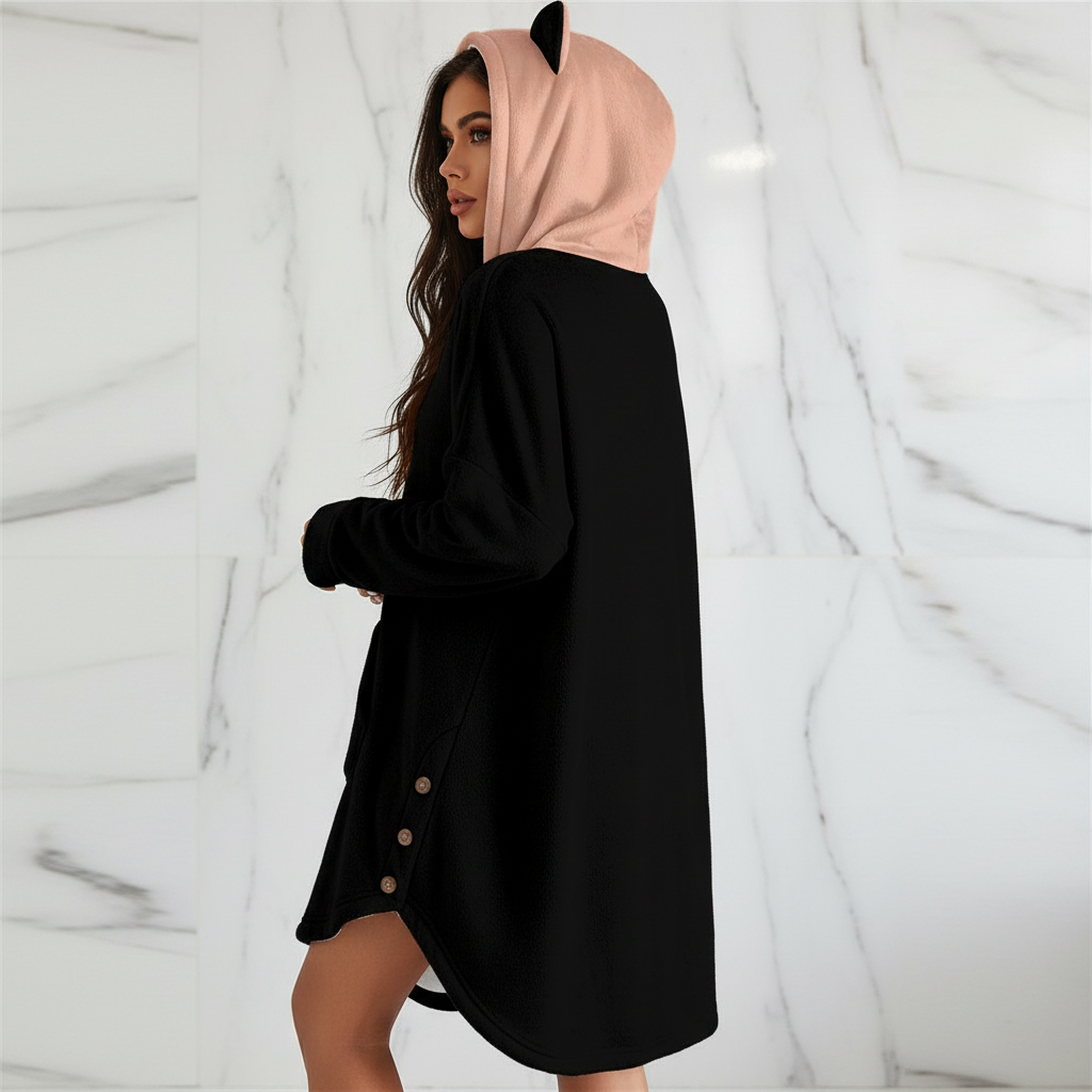 Back angle showing cat ears from behind