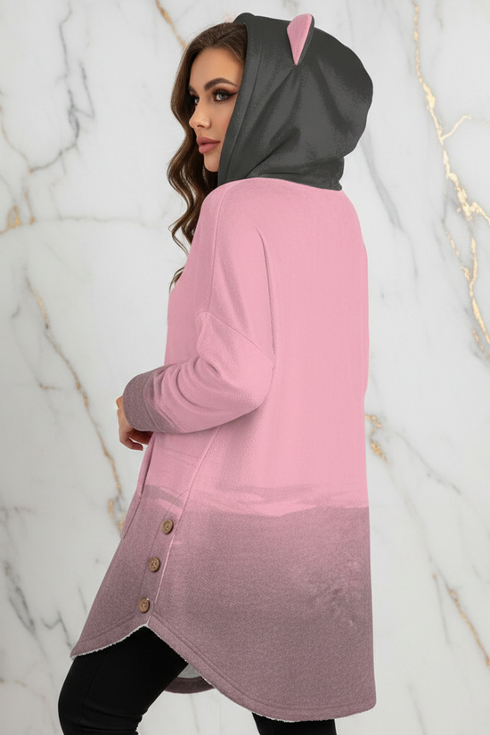 Back three-quarter showing hood and gradient