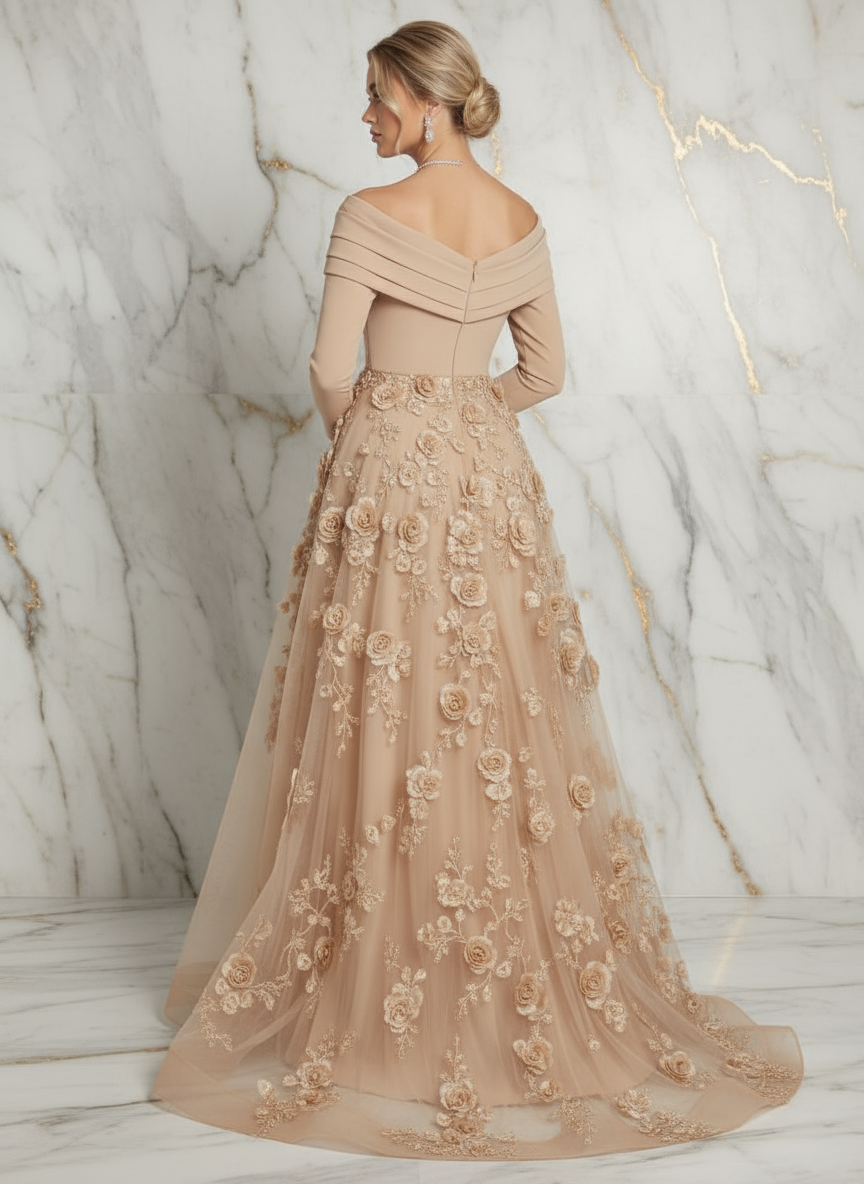 Back view - Beige gown