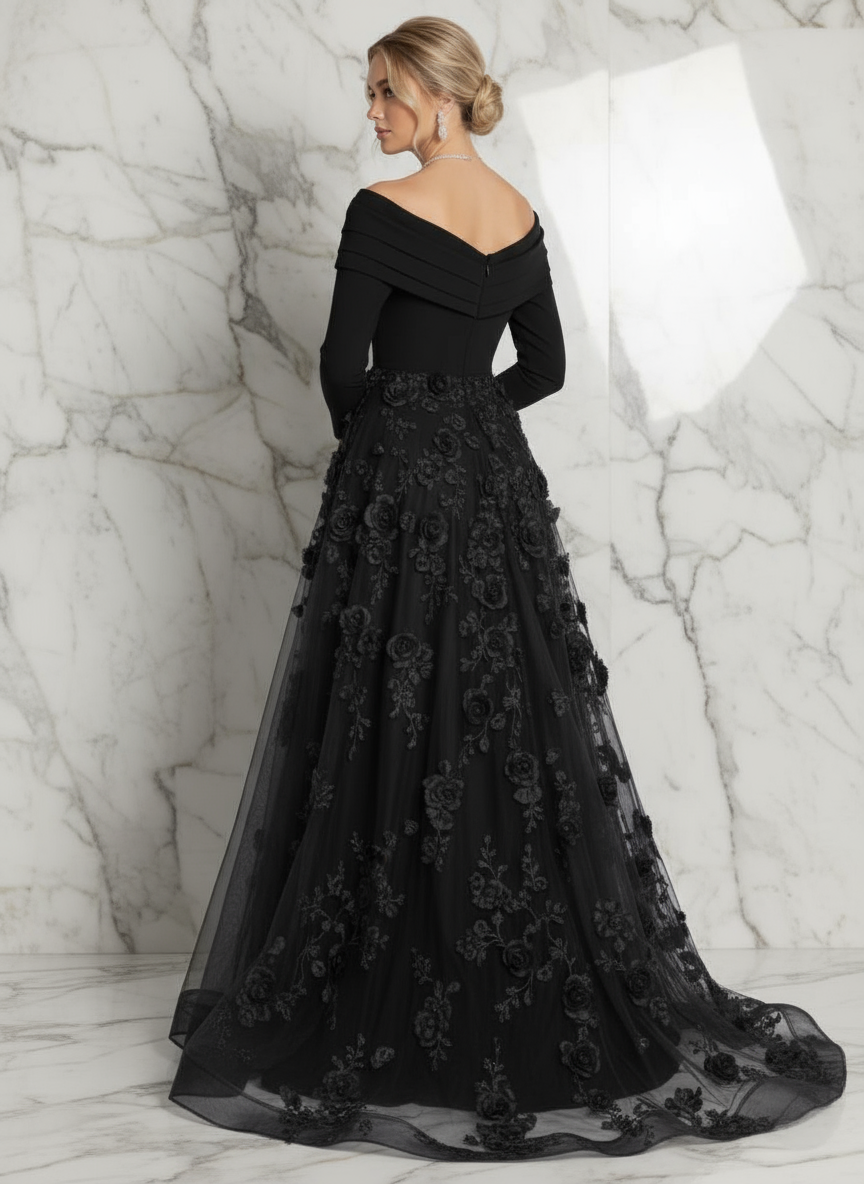 Back view - Black gown