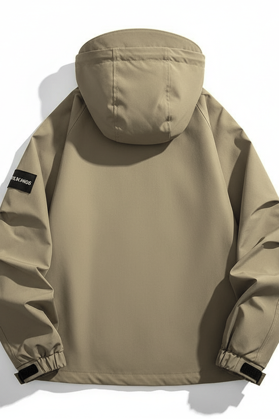 Three-in-One Men Khaki Windproof Jacket