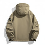 Three-in-One Men Khaki Windproof Jacket
