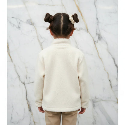 Back view on marble backdrop