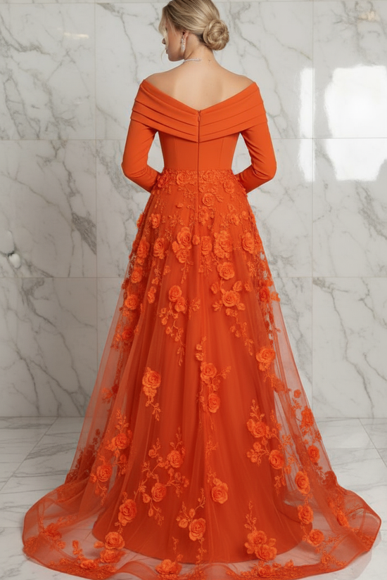 Back view - Orange gown