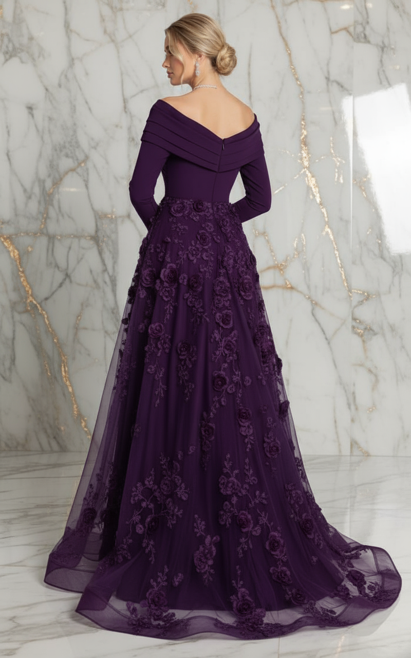 Back view - Purple gown