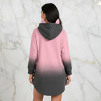 Back view showing buttons and curved hem