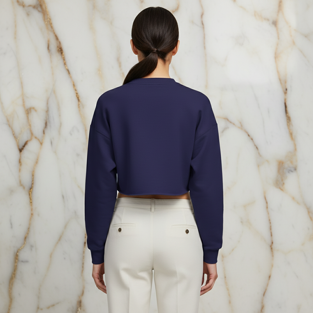 Back view showing cropped length