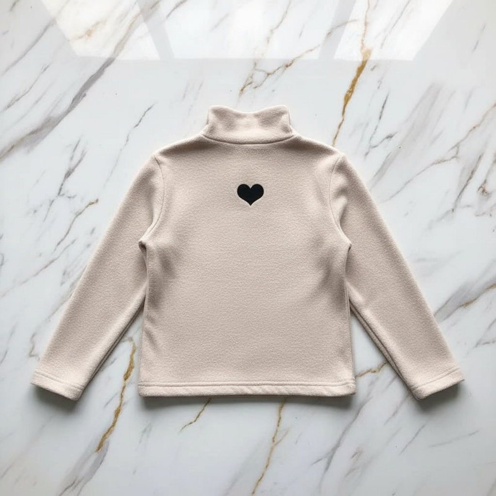 Double Sided German Fleece Cream Thickened Sweater