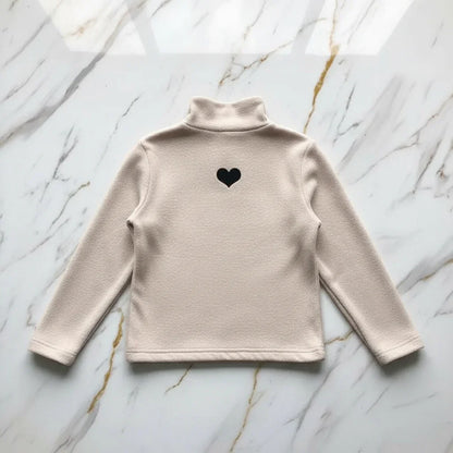 Double Sided German Fleece Cream Thickened Sweater