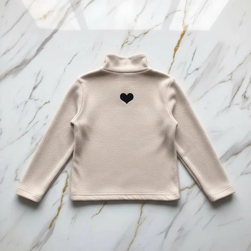 Double Sided German Fleece Cream Thickened Sweater