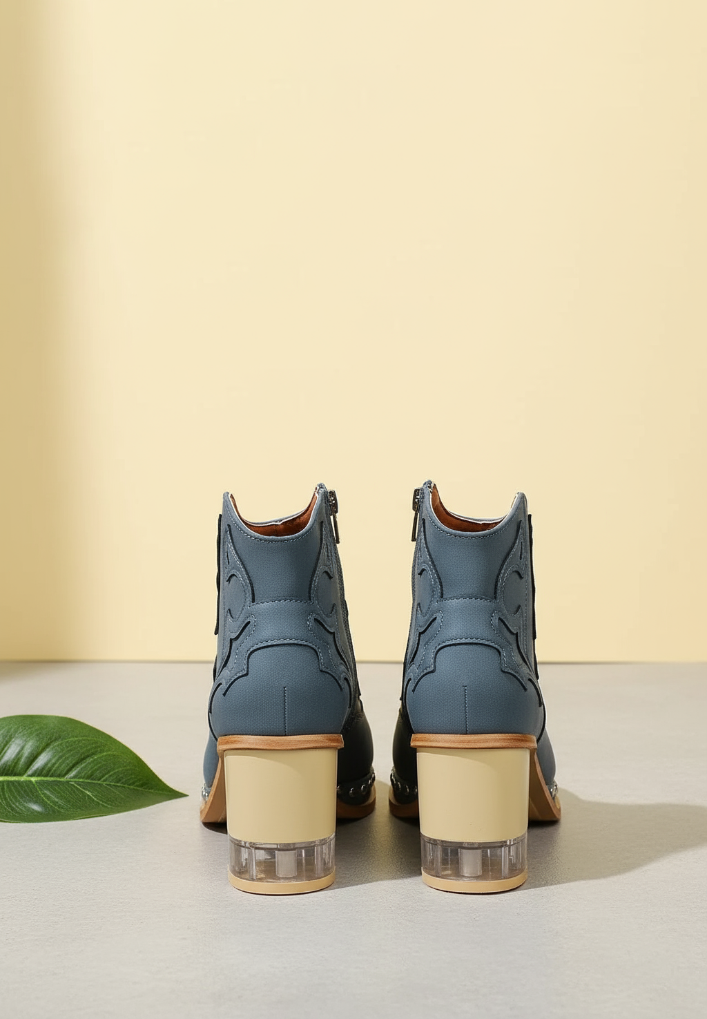 Elegant High Heels Chunky Royal Blue Platform Boot