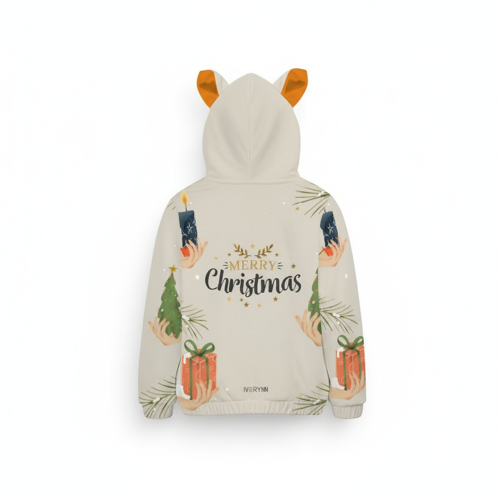 Back view showing Merry Christmas text