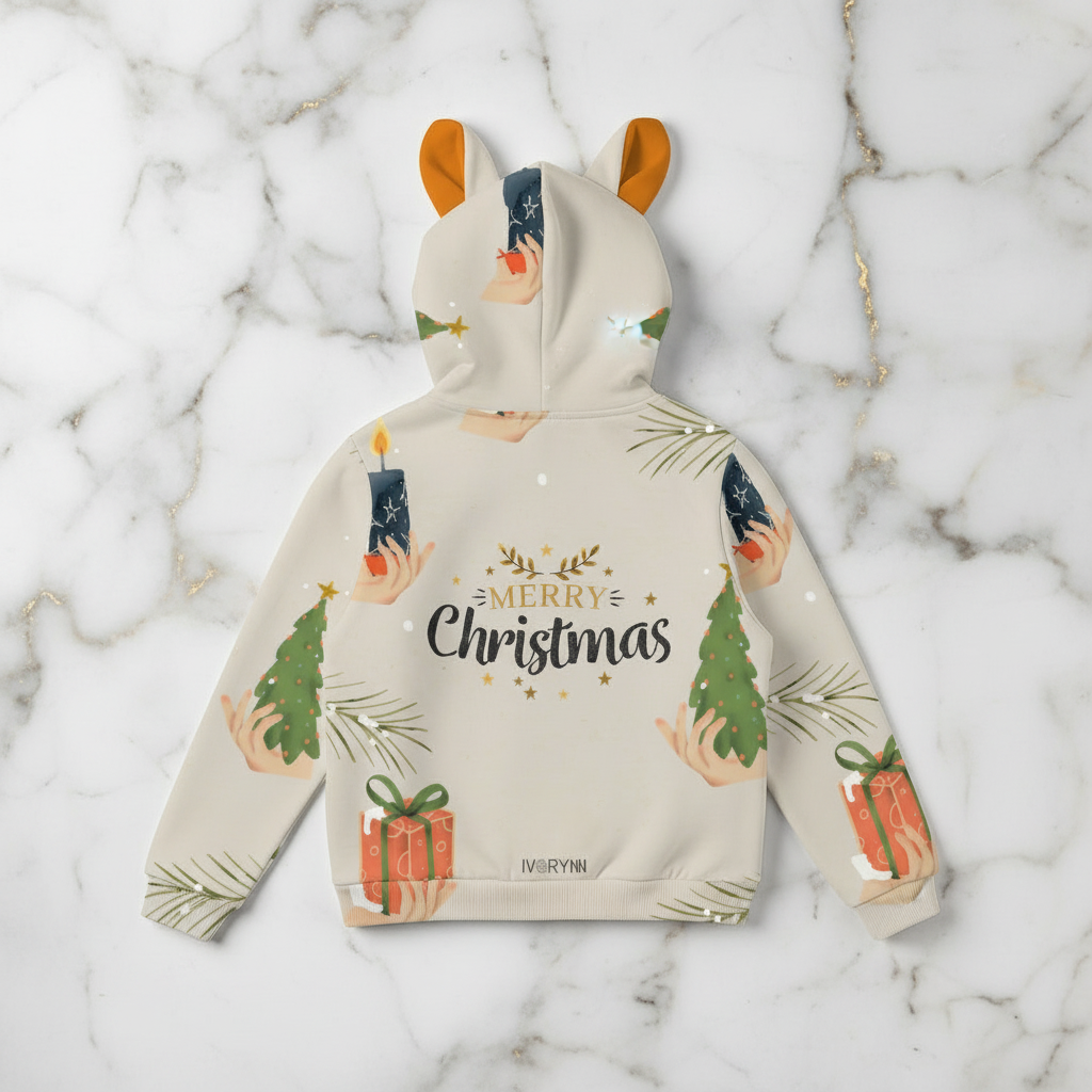 Back view showing Merry Christmas text