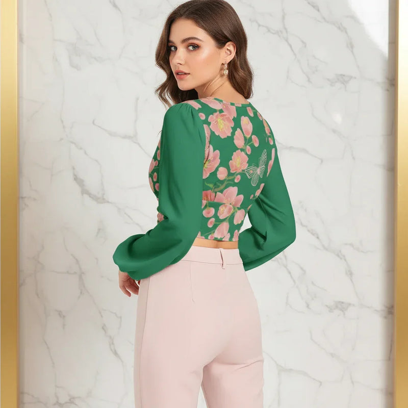 Back view styled with light pink pants