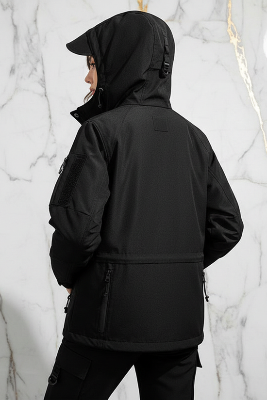 Back view with hood up
