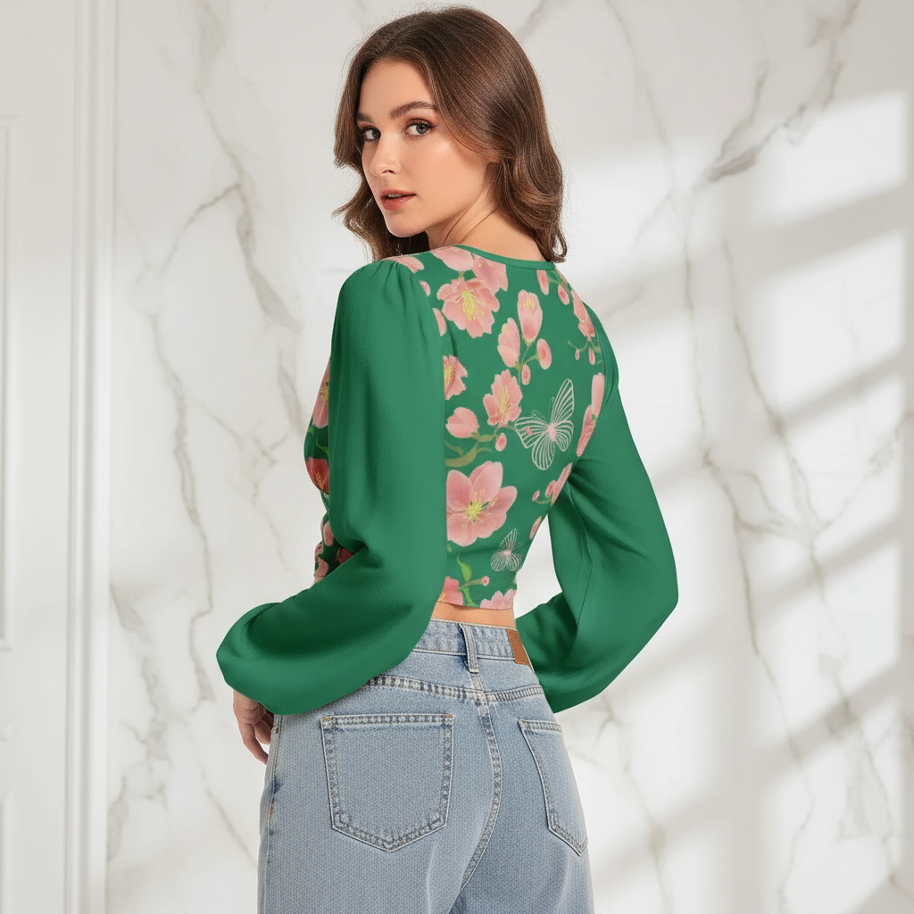 Back view with marble background