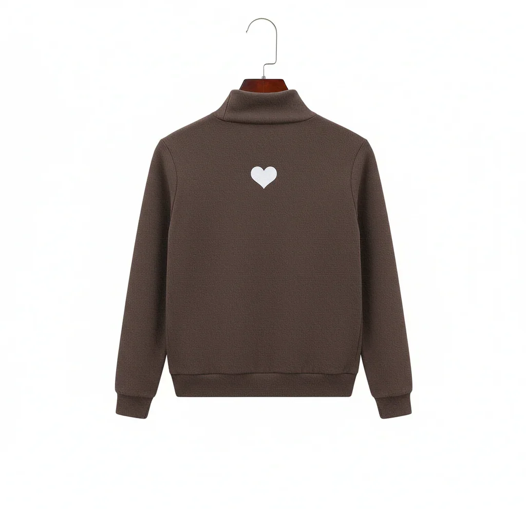 Double Sided German Fleece Coffee Thickened Sweater