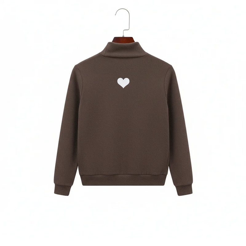 Double Sided German Fleece Coffee Thickened Sweater
