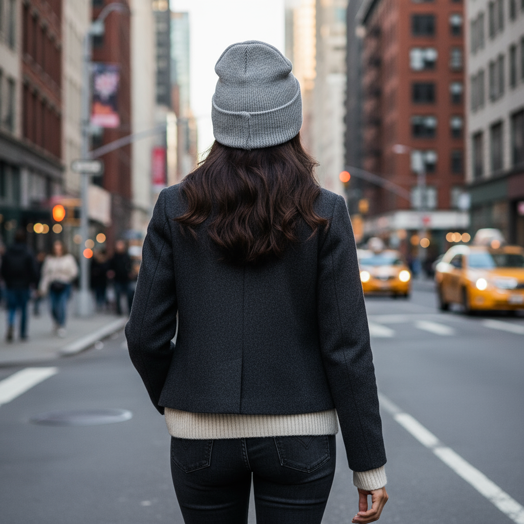 Flattering Thickened Women Light Gray Knitted Hats