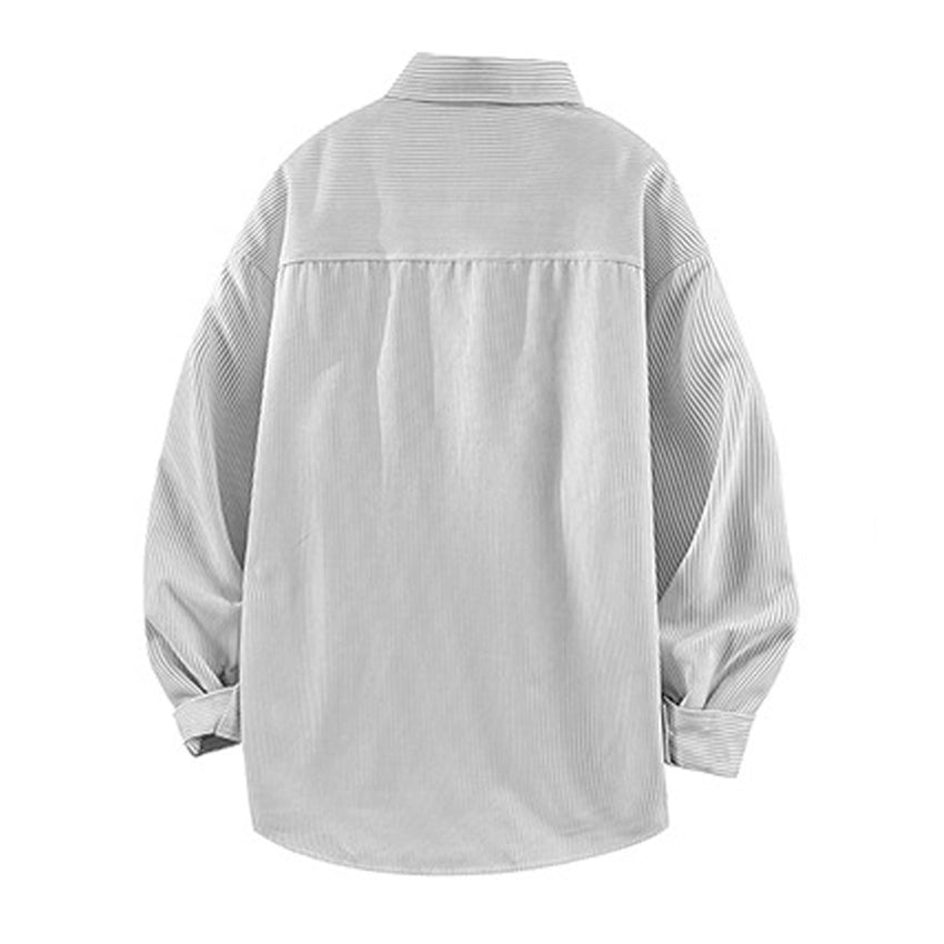 Windproof Gray Striped Shirt