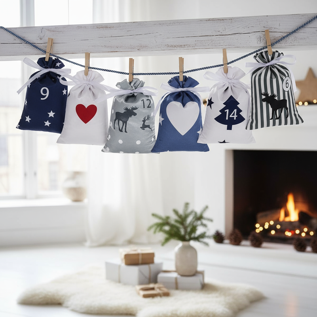 Bags 9-16 hanging on rope