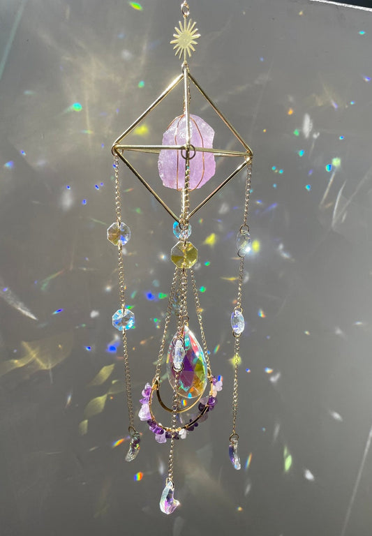 Crystal Hanging Sun Catcher Aurora Gem Prism