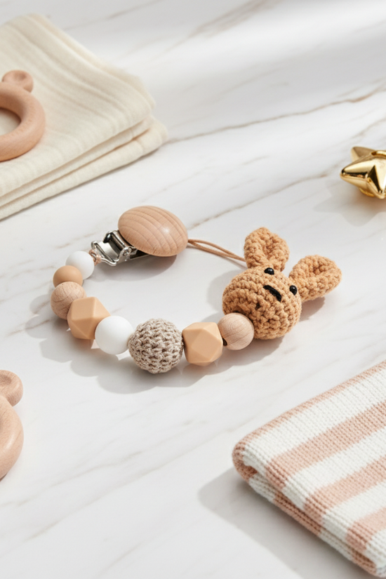 Beige Pacifier Clip Image 6