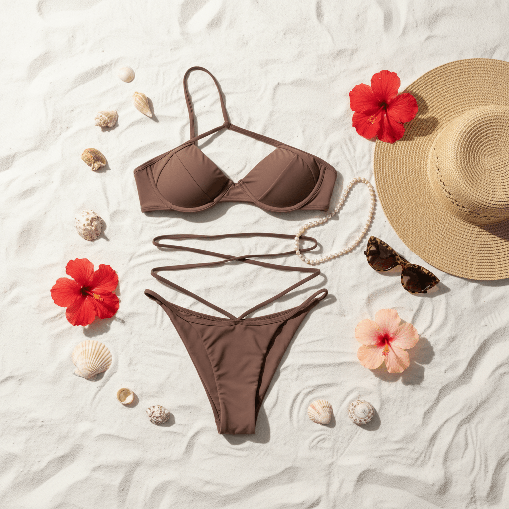 Bikini Set Elegant Flat Lay