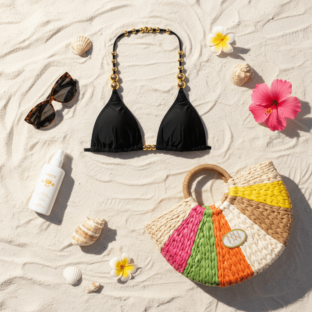 Bikini Top Beach Flat Lay 1