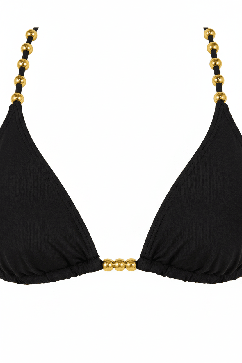 Bikini Top Gold Detail White BG
