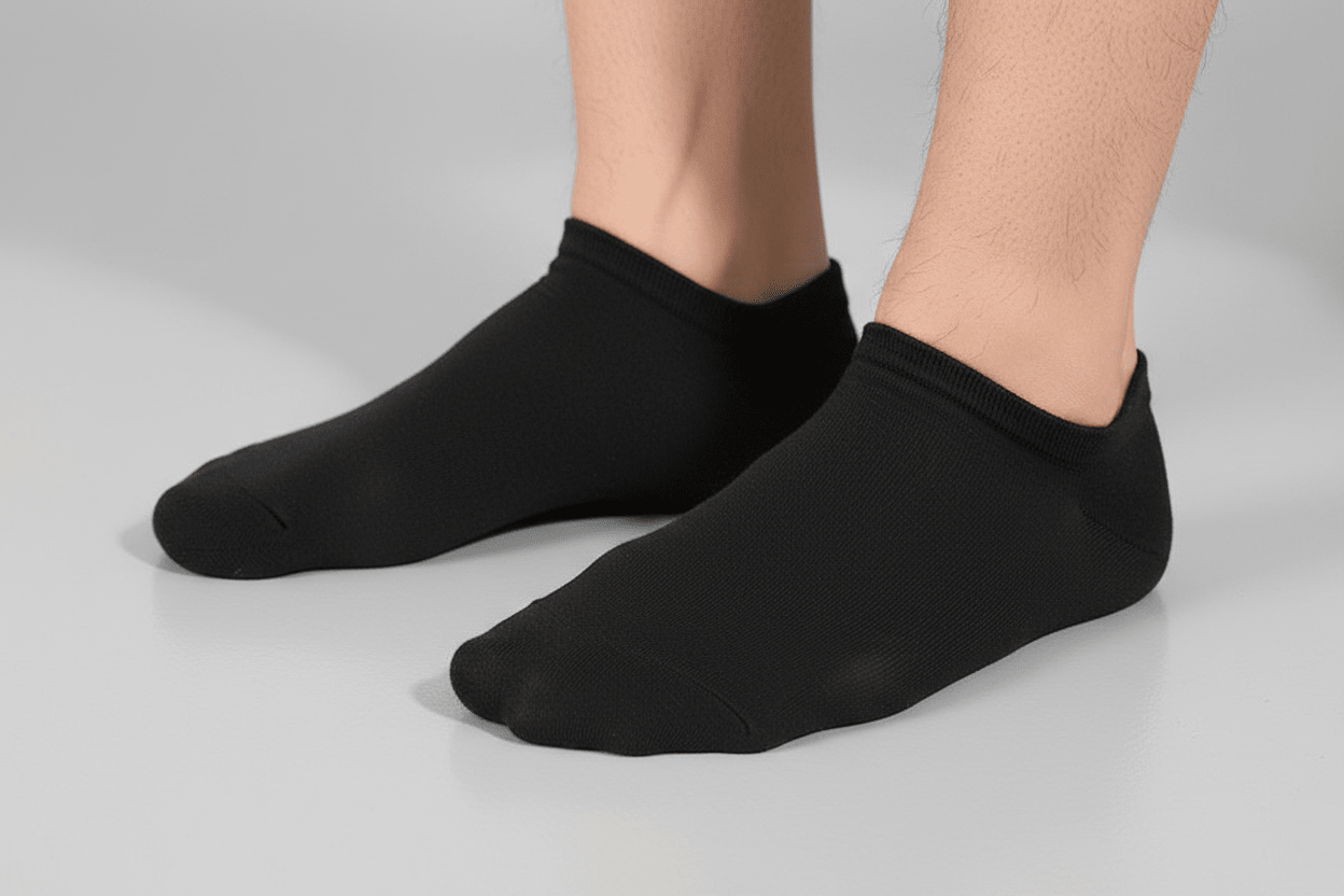 Black Ankle Socks - Gray Floor