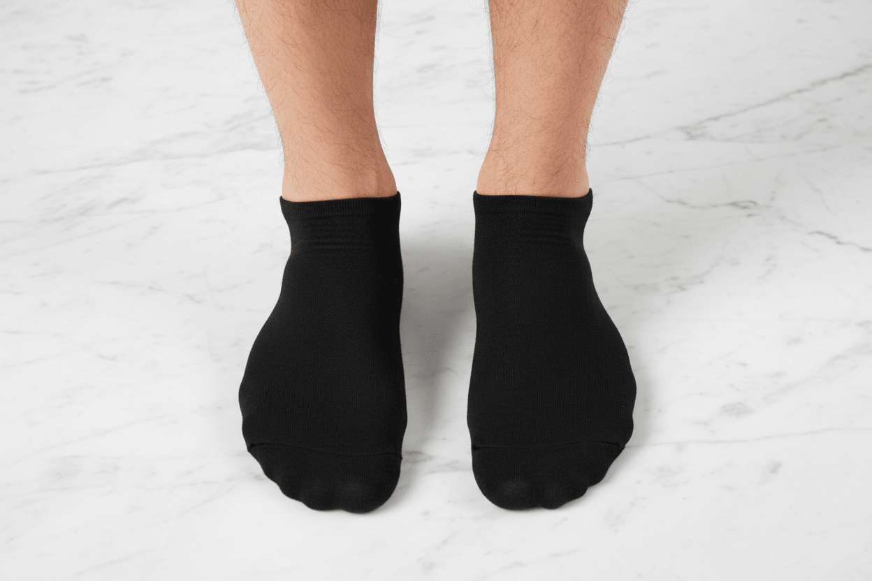 Black Ankle Socks - Marble Flat Lay
