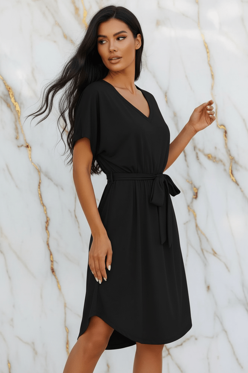 Black Dress - Over Shoulder Look