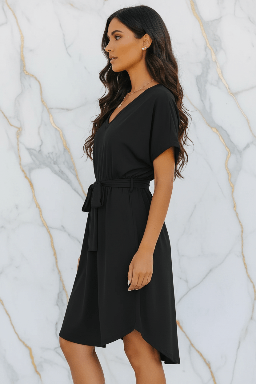 Black Dress - Side View Correct Length