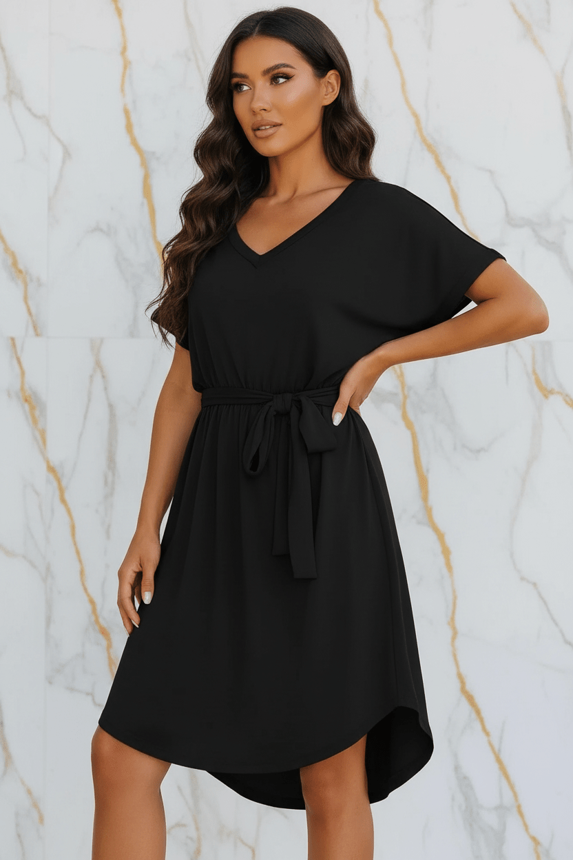 Black Dress - Three Quarter Correct Length