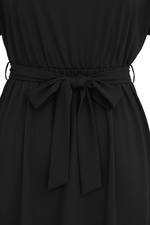 Black Dress - Waist Tie Detail