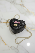 Black heart bag - side angle