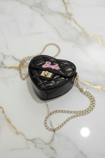 Black heart bag - side angle
