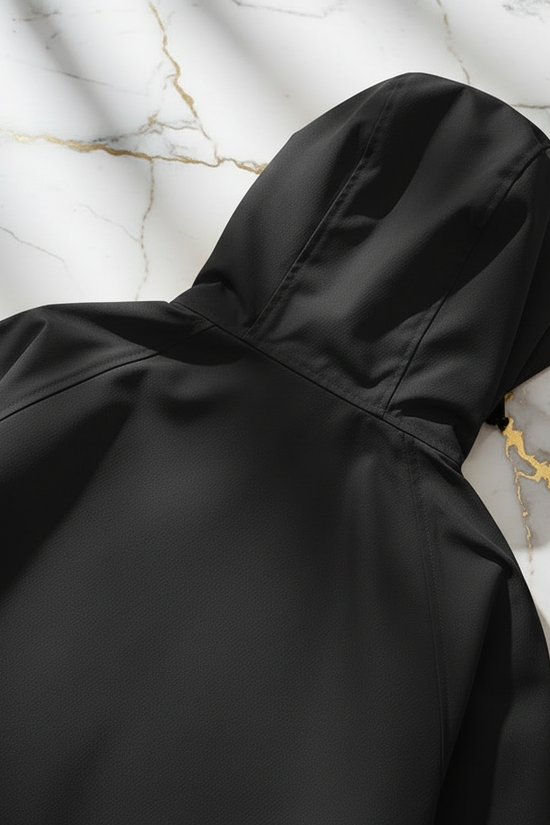 Black jacket back fabric texture