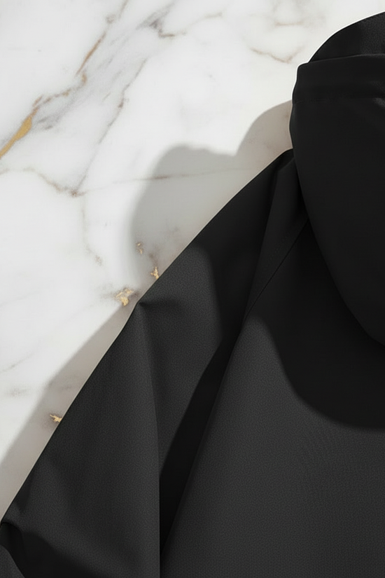 Black jacket back shoulder detail