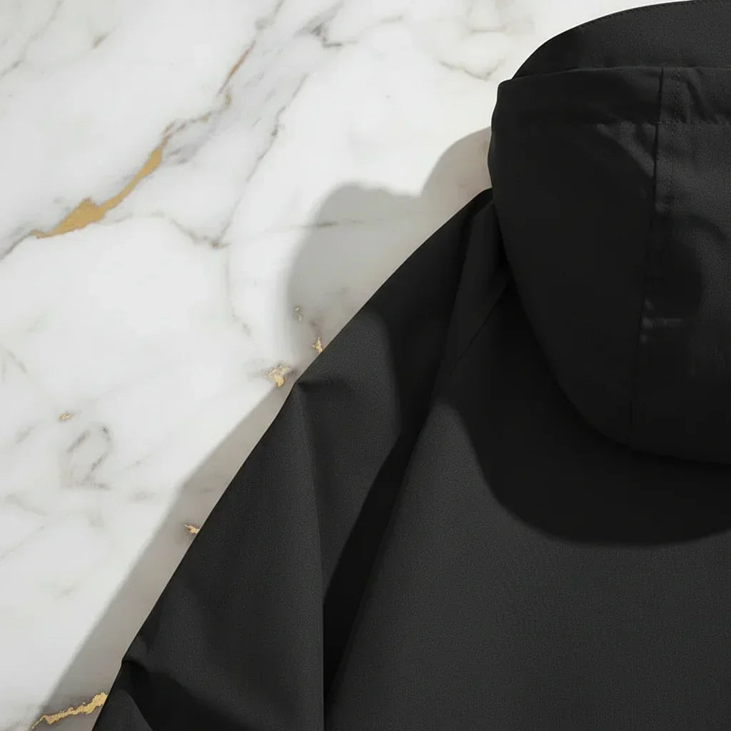 Black jacket back shoulder detail