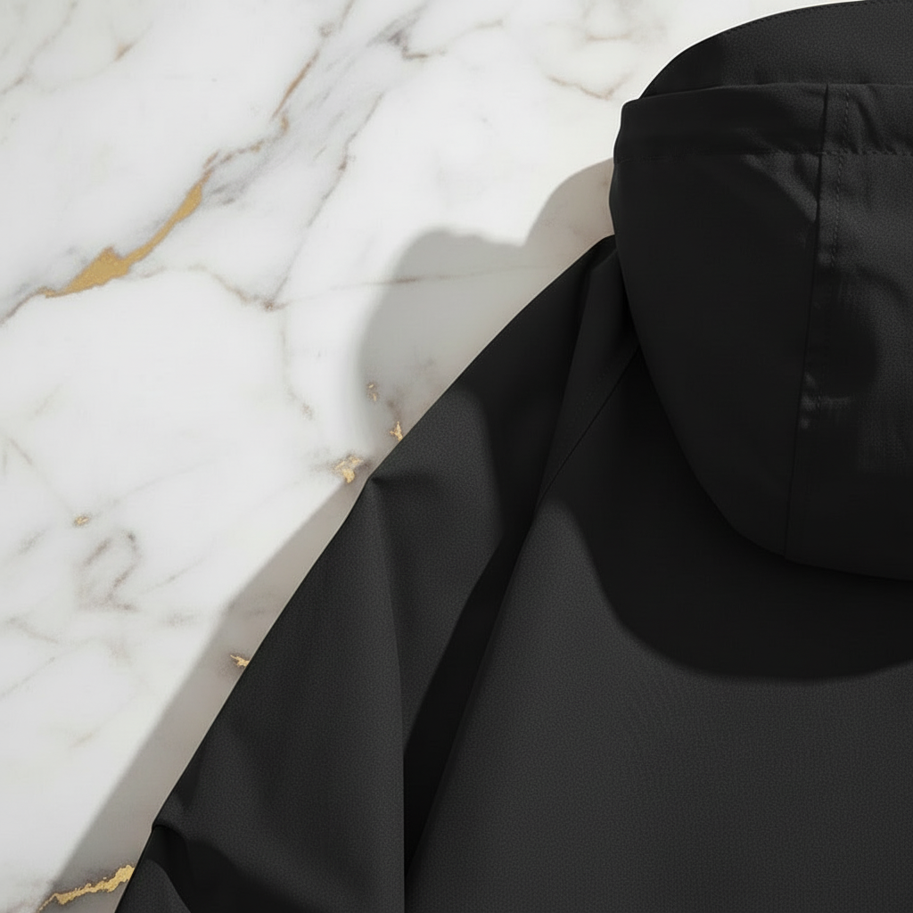 Black jacket back shoulder detail