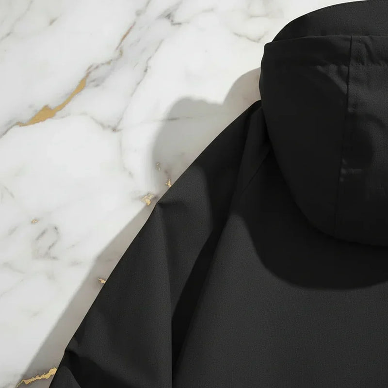 Black jacket back shoulder detail