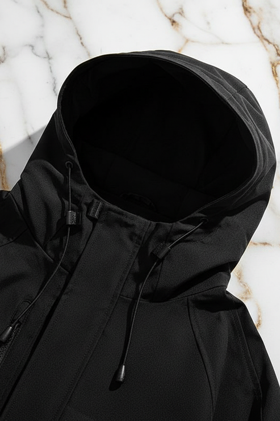 Black Jacket Hood Detail
