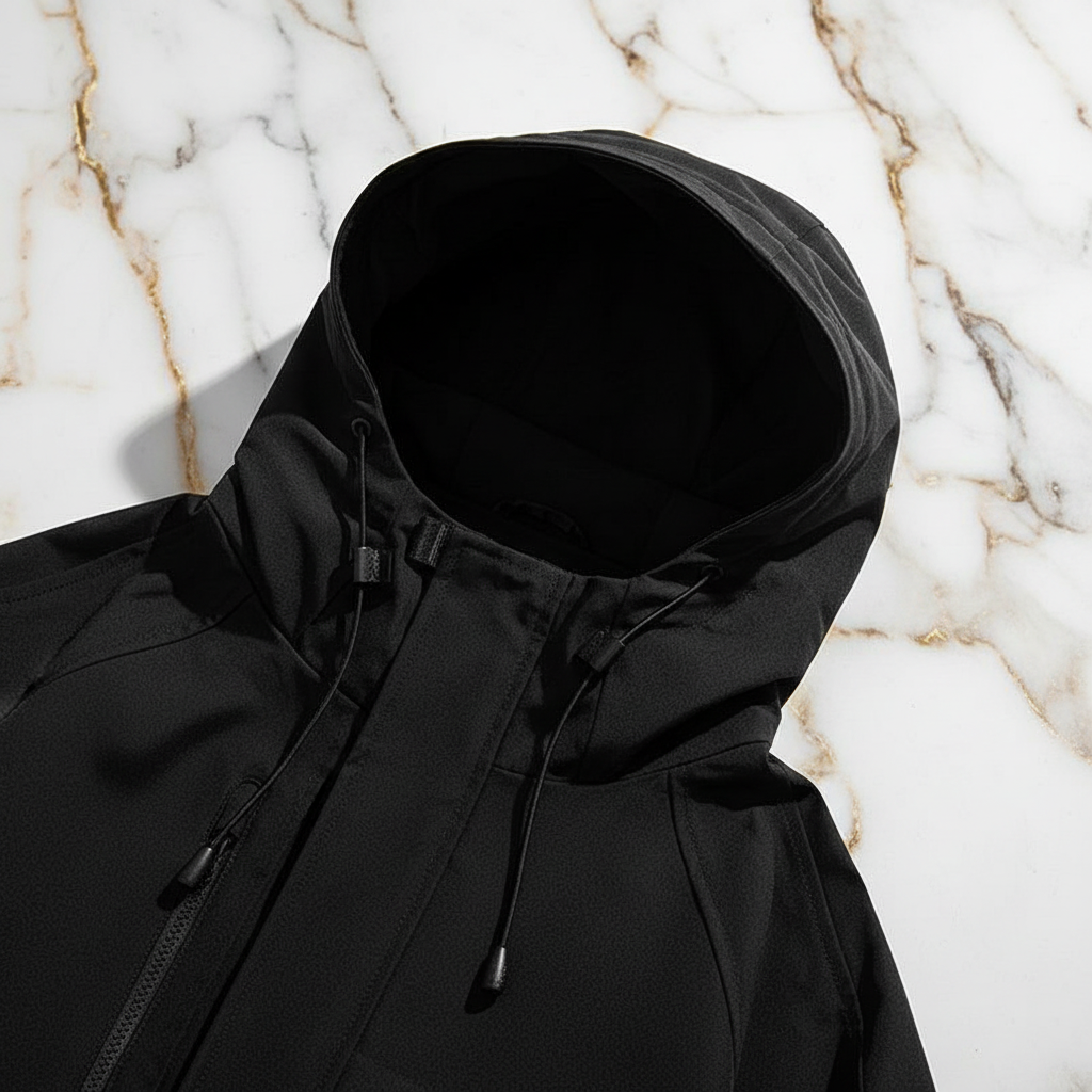 Black Jacket Hood Detail