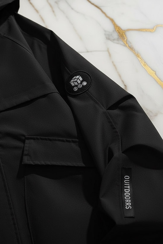 Black jacket pocket detail
