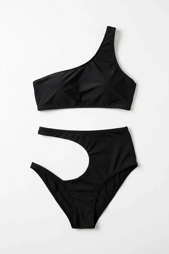 Black swimsuit overhead view