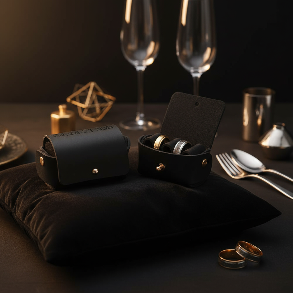 Black Wedding Pouch Luxury Scene